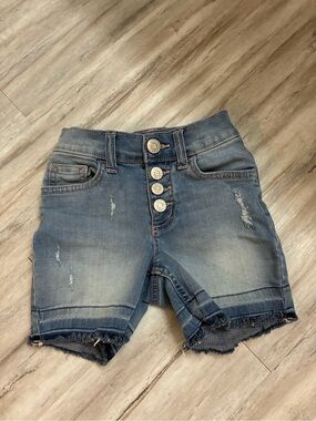 Justice Girls Blue Distressed Denim Shorts 8 slim